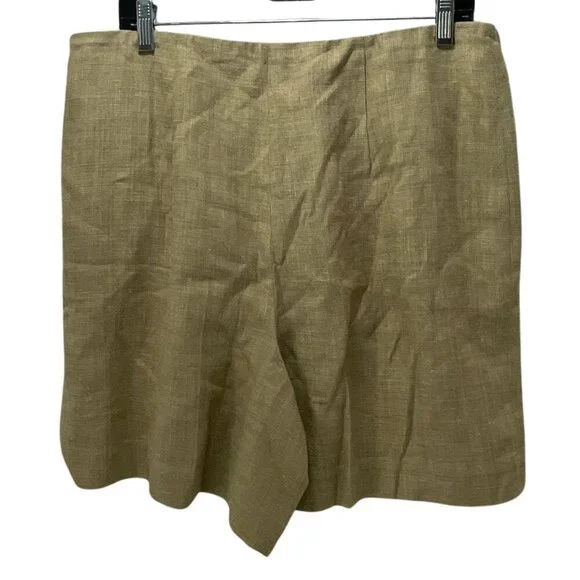 NEW Ralph Lauren Collection Ainsworth Tweed Shorts Tan Sage 14 Silk Linen Blend - Picture 5 of 7
